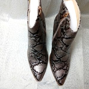 Snake print ankle boots